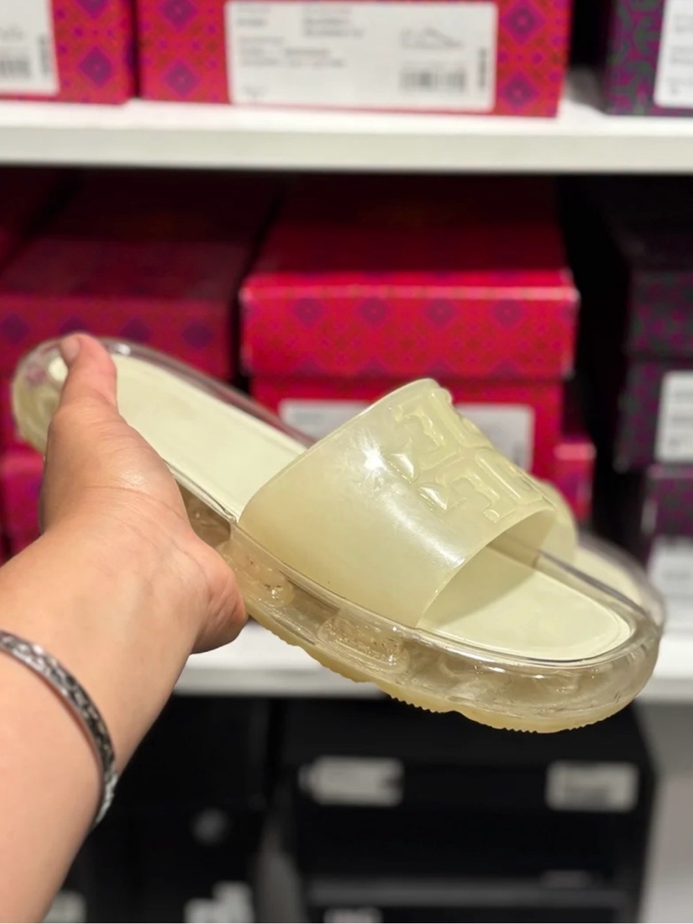 Tory Burch Clear bubble Jelly Slide Sandal Women 9.5
